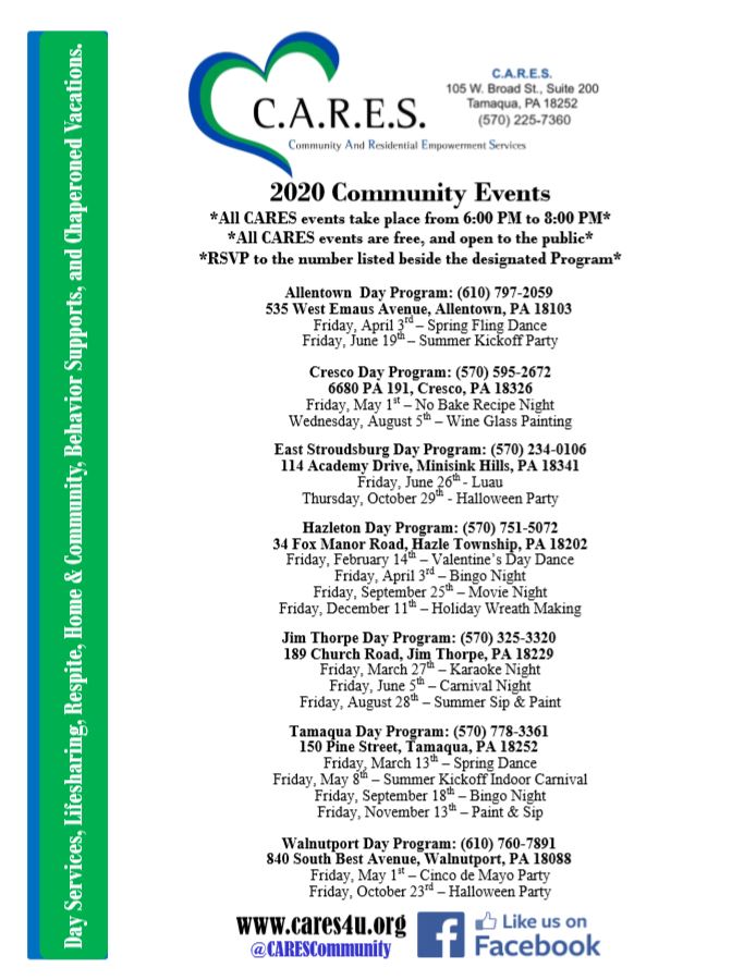 CARES 2020 Community Events List 1